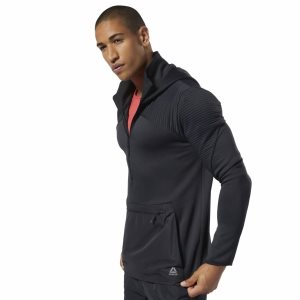 Reebok Thermowarm Deltapeak Control Kapuzenpullover Herren - Schwarz - DE 735-NWI